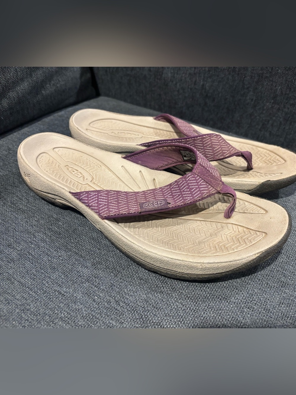 KEEN Women's Purple Patterned Strap Flip Sandals
